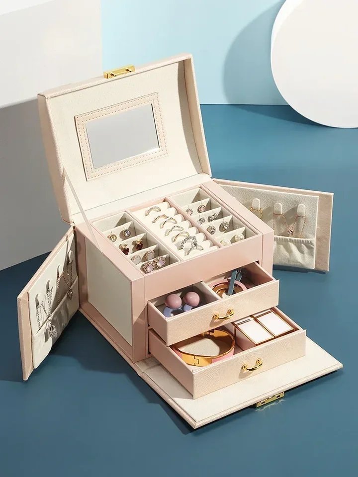 3 Layers Leather Jewelery Organizer